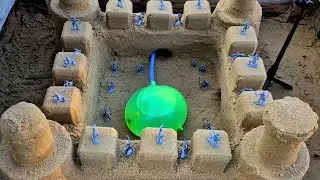 🌊POP Ogre vs Sand Castle 🏰💥 #POP #SandCastle #BalloonPOP #Satisfying #SlowMotion #toys