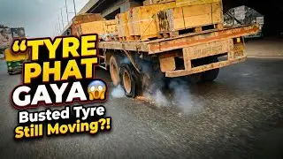 Tyre Phata Hua&hellip; Phir Bhi Truck Chal Raha Tha 😱 | Real Road Scene