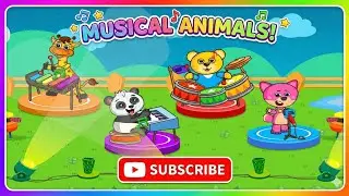 🎸 Cute Animals Playing Music! 🎹 Musical Animals Song for Kids | Cartoon Band