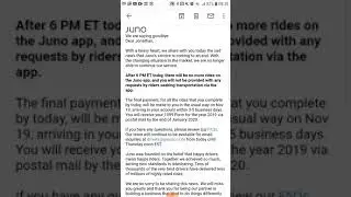 BREAKING: JUNO to Shut Down Services by 6:00pm EST!!!