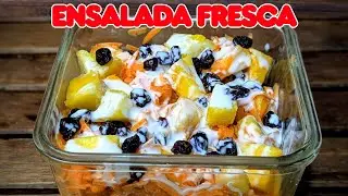 Irresistible ensalada de zanahoria  con piña receta fácil en 5 minutos 
