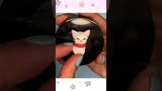 lucky cat charm in polymer clay tutorial #luckycat  #shortsviral