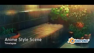 Creating Anime Style Scene with Blender - Timelapse