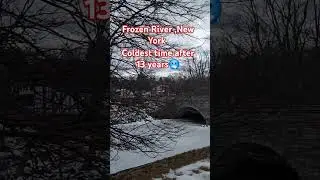 Frozen river newyork! Clodest time after 13 years #shorts #viralvideo #trending #frozen