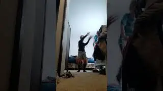 Doing the keep up dance but with a Roman helmet on