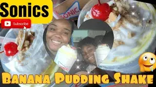 Vlog/trying #Sonics New #BananaPuddingShake 🍌