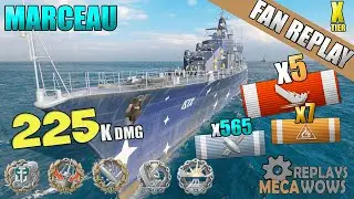 French Destroyer Marceau 225K Damage | World of Warships