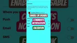 How to enable or disable comments notification on Facebook? #shortsfeed #trending #ytshorts