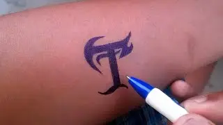 T Letter Tattoo Making With Pen at home || small tattoo || Tattoo Art By Rajan