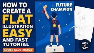 How to Create a Flat Illustration of a Young Champion in Adobe Illustrator  Easy & Fast Tutorial