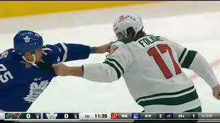 After laying a big hit, Ryan Reaves gets in fight with Marcus Foligno