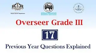 Part 17 : Kerala PSC Overseer Grade 3- Previous year Questions with Explanation l Upcoming PSC Exam