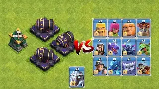 Max Cannon+healer vs every max troops attack experiment video