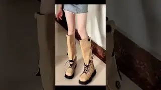 Unique Design Sense! Drawstring Hiking Boots - Square Toe, Platform Mid-Calf Boots for girl!