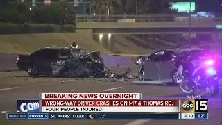 Wrong-way driver crashes on I-17