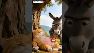 Cat and Donkey Funny video 😅 #funny #shorts #viral #animals #cartoon