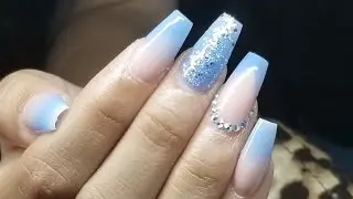 Técnica de reversa/ Diseño fácil y elegante! / Uñas azules