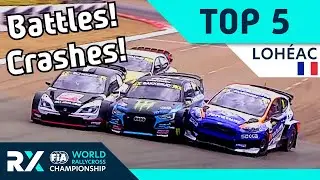 The Top 5 Rallycross Action from World RX of Lohéac in France.