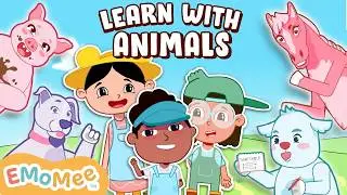 Learn With FARM ANIMALS 🐷🐮 | GOOD HABITS | Animals For Kids | Kids Learning | Kids Cartoons | EMoMee