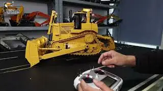 How to operate The 1/14 RC hydraulic DXR2 bulldozer metal earth mover. See radio settings