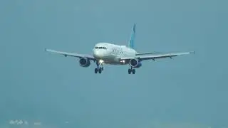 4k footage - United Airlines Airbus A320 Landing