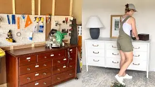 Workbench Build That DOUBLES as a Furniture Flipping Staging Wall!