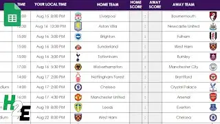 English Premier League Prediction Template in Excel and Google Sheets (Free Download)
