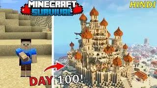 I Survived 100 Days on Desert Only World in Minecraft ( Hindi India )