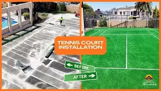 Mansion Gets Tennis Court Installed in Backyard