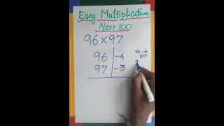 easy multiplication tricks 96*97 l vedic maths