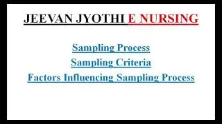 Notes II Sampling Process II B Sc Nursing 3rd Year II Nursing Research II