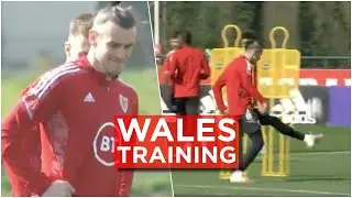 Wales keepy-up drill in training session ahead of Austria World Cup qualifier