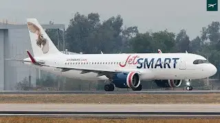 JetSMART Airbus A320neo CC-DII (Lechuza) takeoff at Santiago de Chile Airport (SCL/SCEL)