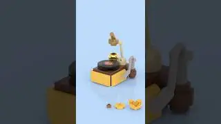 LEGO Micro Gramophone 🎶🧱 Vintage Vibes in Tiny Brick Form! 😍📻 #lego