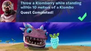 Throw a Klomberry While Standing Within 10 Meters of a Klombo - Fortnite