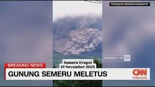 Visual Terkini Saat Gunung Semeru Meluncurkan Awan Panas