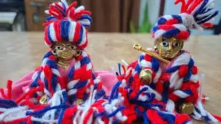 Radha Krishna Handmade Woollen dress with bhajan |No Chrocheting ,No weaving| #radhakrishna #bhajan 