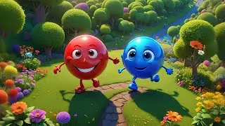 Four Bouncing Balls on a Rainbow Path 🌈⚽ | Fun Kids Song | Nursery Rhymes and Baby Songs