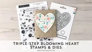 Triple-Step Blooming Heart Thinking of You card