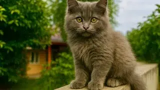 Fluffy Gray Kitten Melts Hearts | Relaxing Cat Video