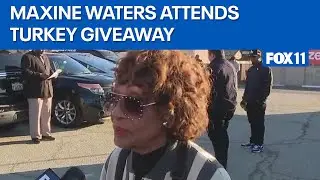 Rep. Maxine Waters at Jackson Limo Foundation annual turkey giveaway  | FOX 11 LA