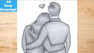 How to Draw a Couple Love Hugging -Couple sketch || Pencil sketch for beginner || Girl drawing 