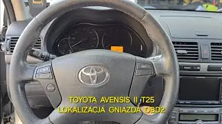 Lokalizacja Gniazda #OBD2 Toyota #Avensis T25 #DLC location Gdzie jets gniazdo PBD