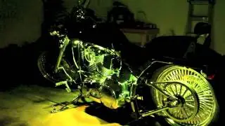 LED Kuryakyn Lizard Lights on custom Harley Davidson Fatboy