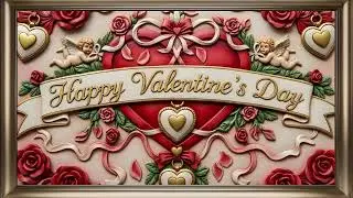 Happy Valentine's Day Frame TV Art | Festive Screensaver Background For Your TV🌹💝