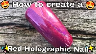 How to create a Red Holographic Nail
