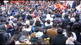 Huge Crowd Celebrating Chinese New Year in Manhattan NYC-Year of Rooster
