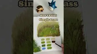 Paint simple grass #beginnerarttips #tutorialpainting #art #ghibli #howtodraw #landscapepainting