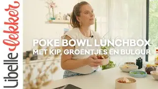 Poke bowl lunchbox met kip, groentjes en bulgur