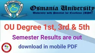 How to check OU Degree 1st,3rd & 5th semester Results  2018 - 19